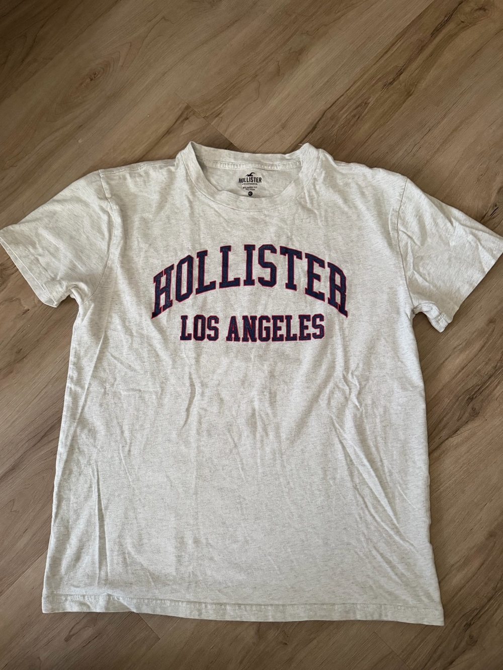 Hollister White Tee with Black Logo Print